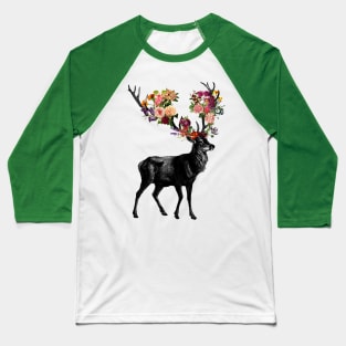 Spring Itself Deer Floral Baseball T-Shirt